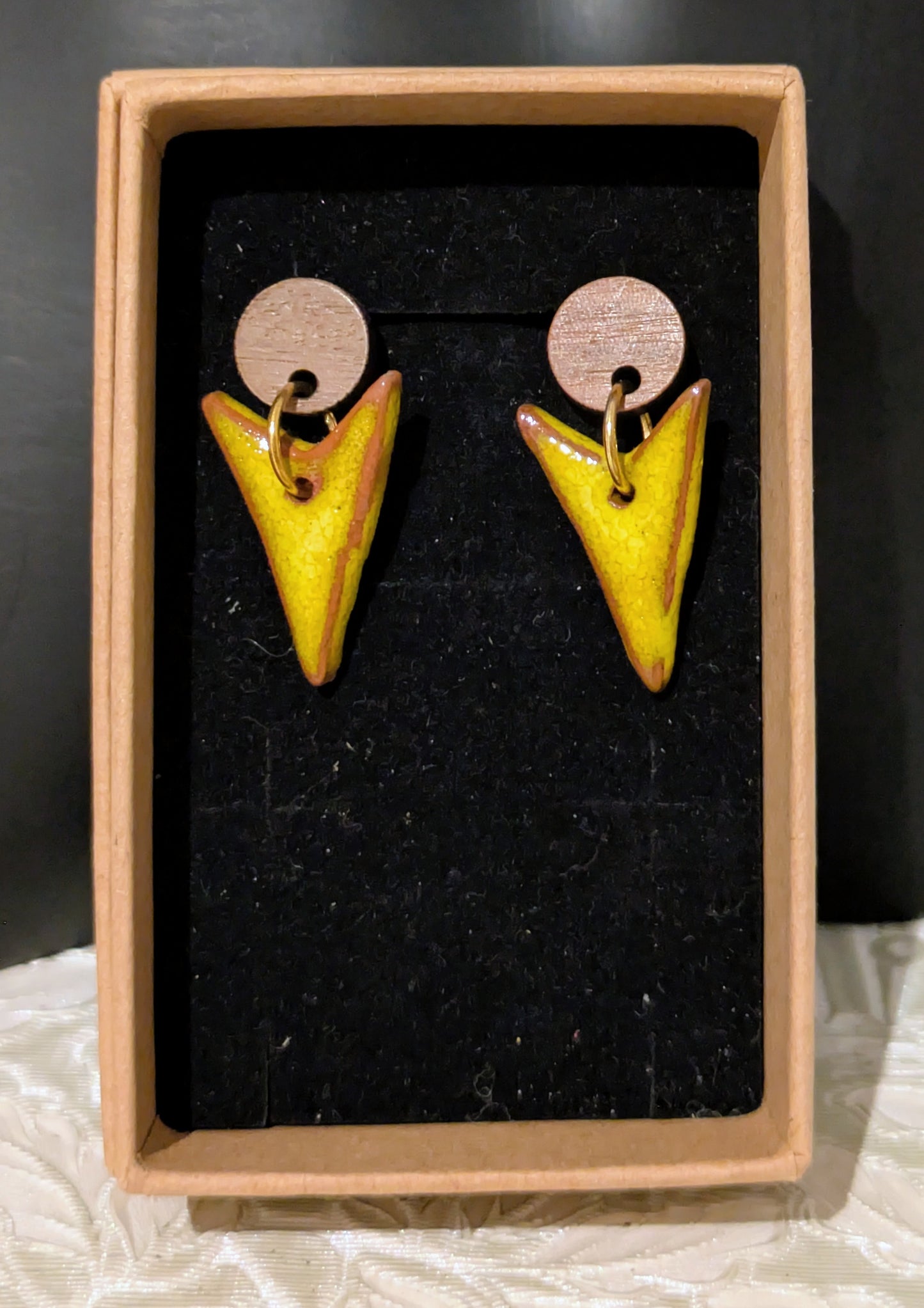 Yellow Arrowhead Earrings