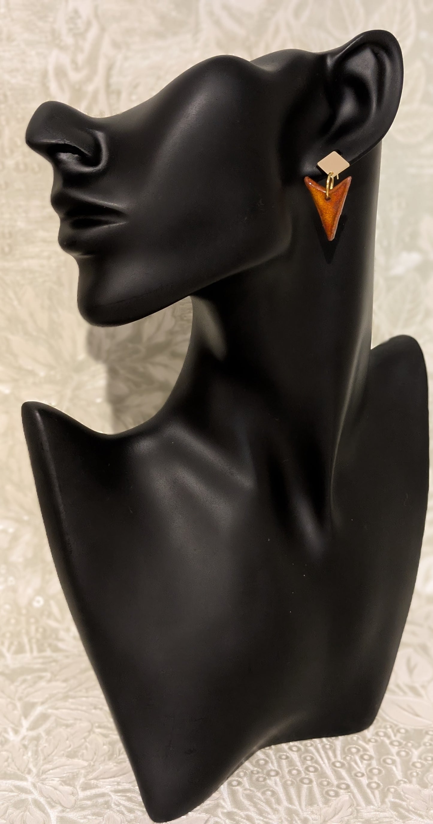 Burnt Orange Arrowhead Earrings