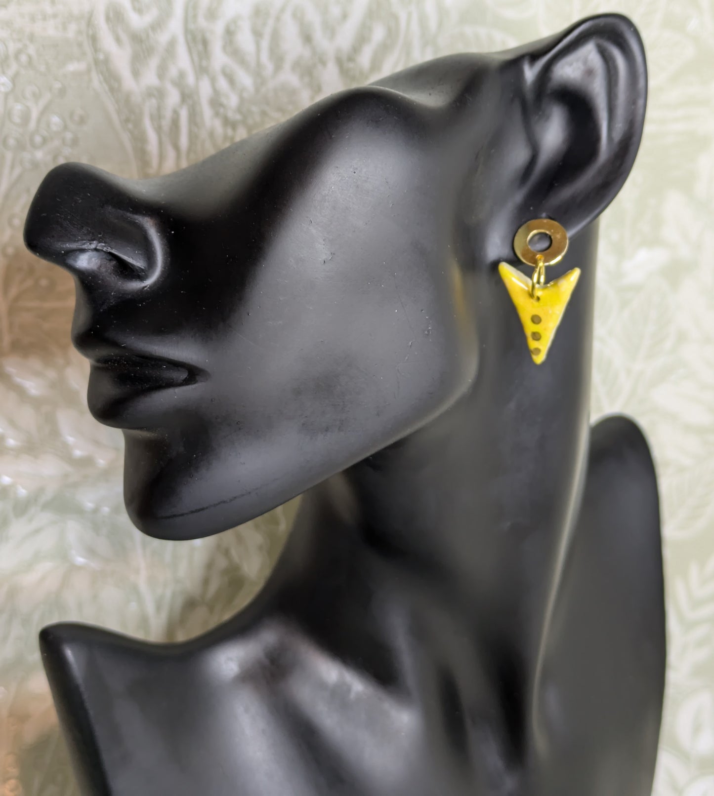 Yellow Spearhead Drop Earrings