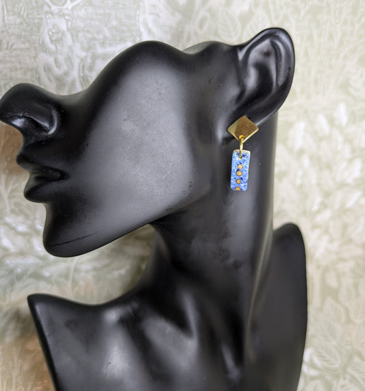 Rectangle Blue Earrings