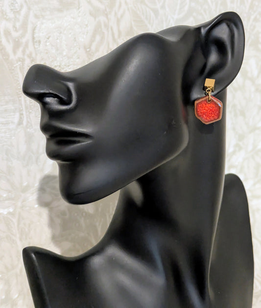 Coral Red Drop earrings