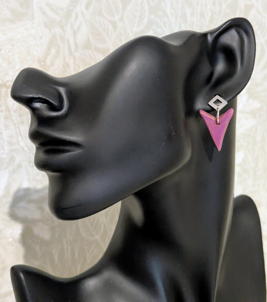 Purple Arrowhead Earrings