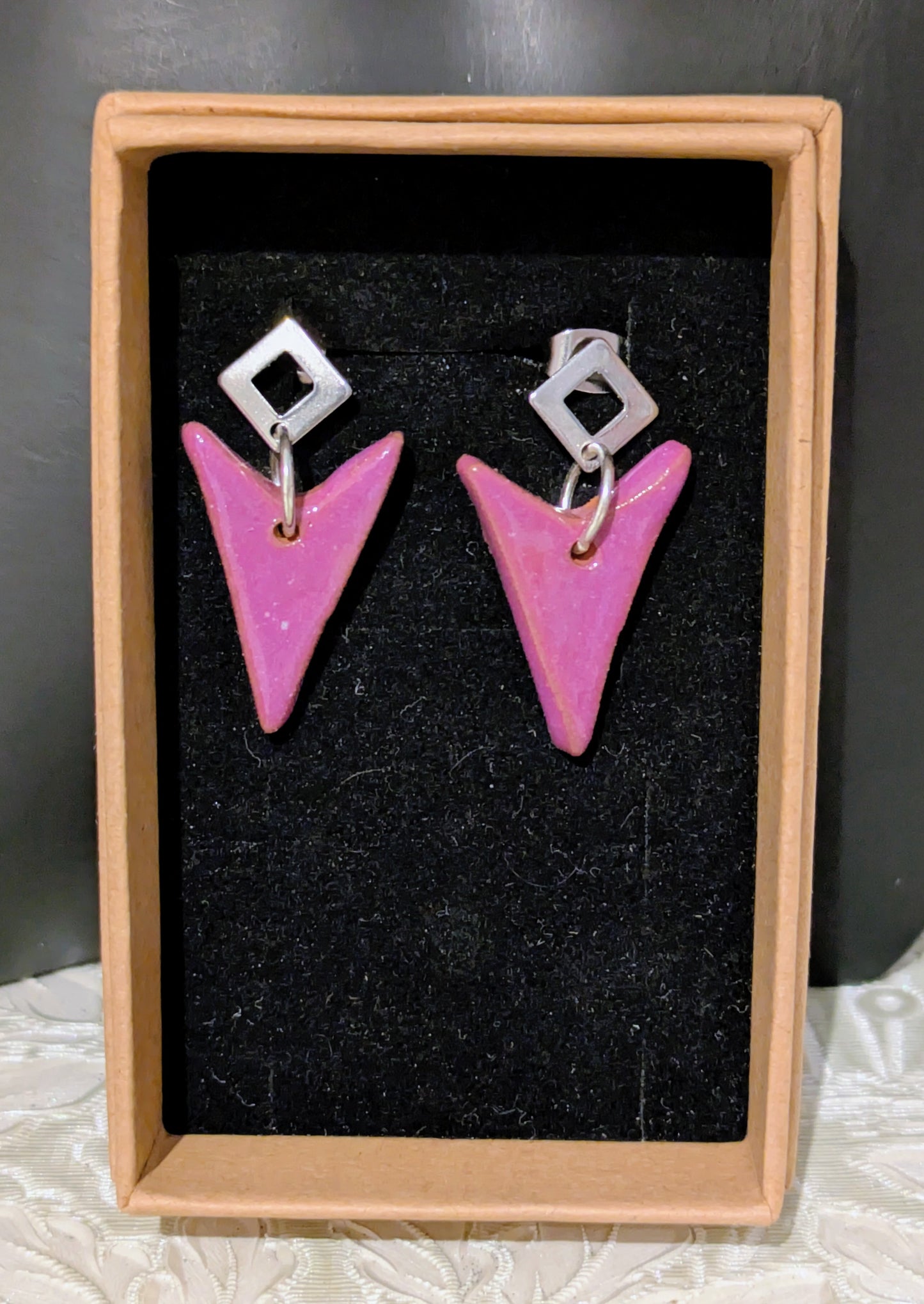 Purple Arrowhead Earrings
