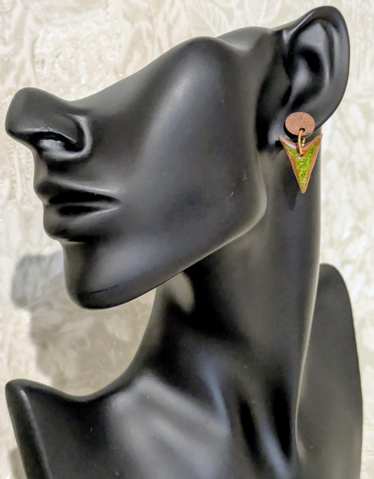 Green Arrowhead Earrings